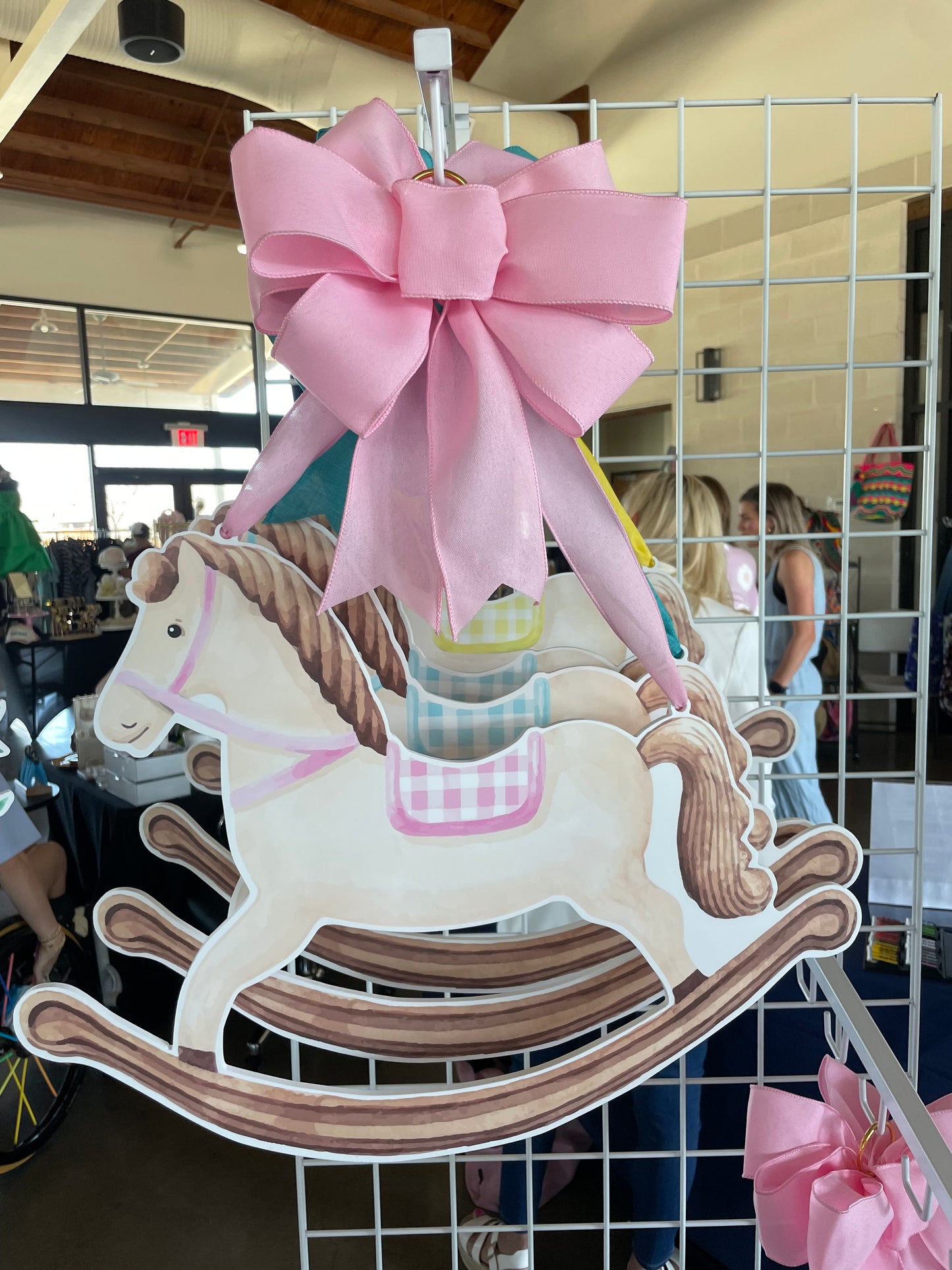 Pink Rock-A-Buy-Baby Door Sign