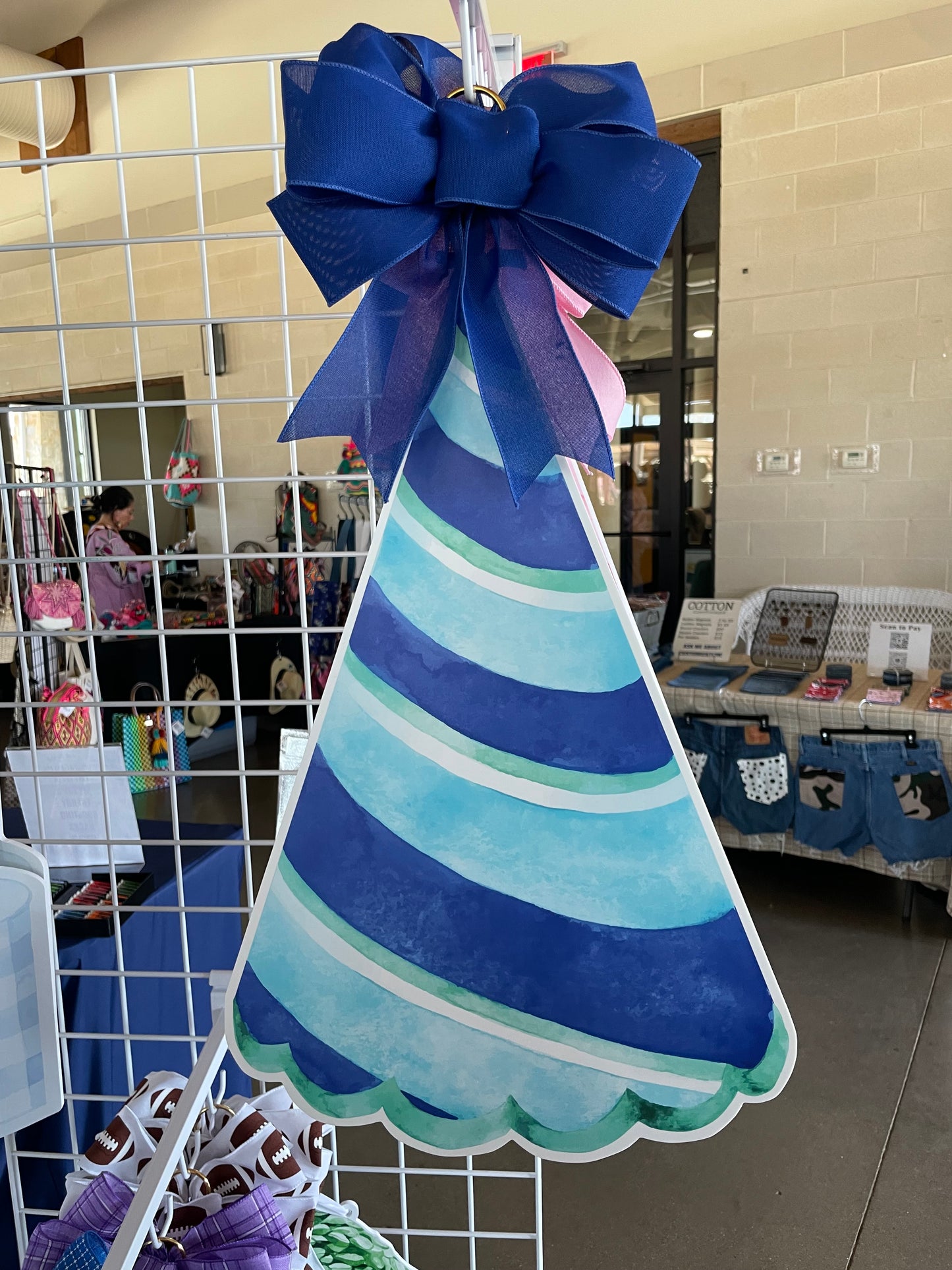 Blue Birthday Hat Door Sign