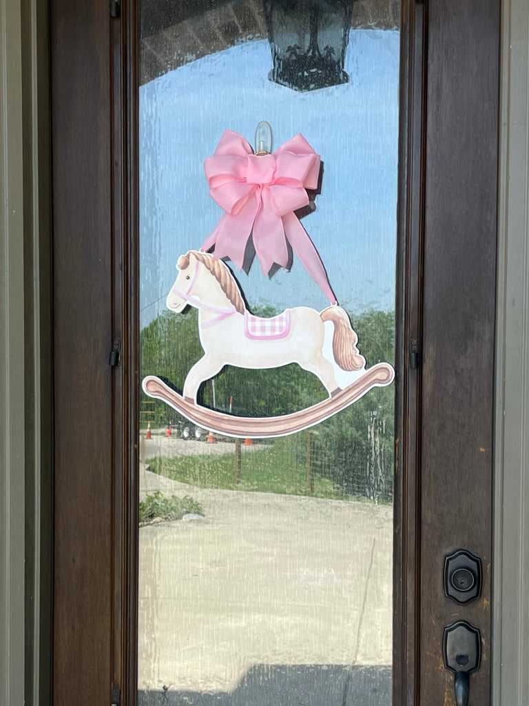 Pink Rock-A-Buy-Baby Door Sign