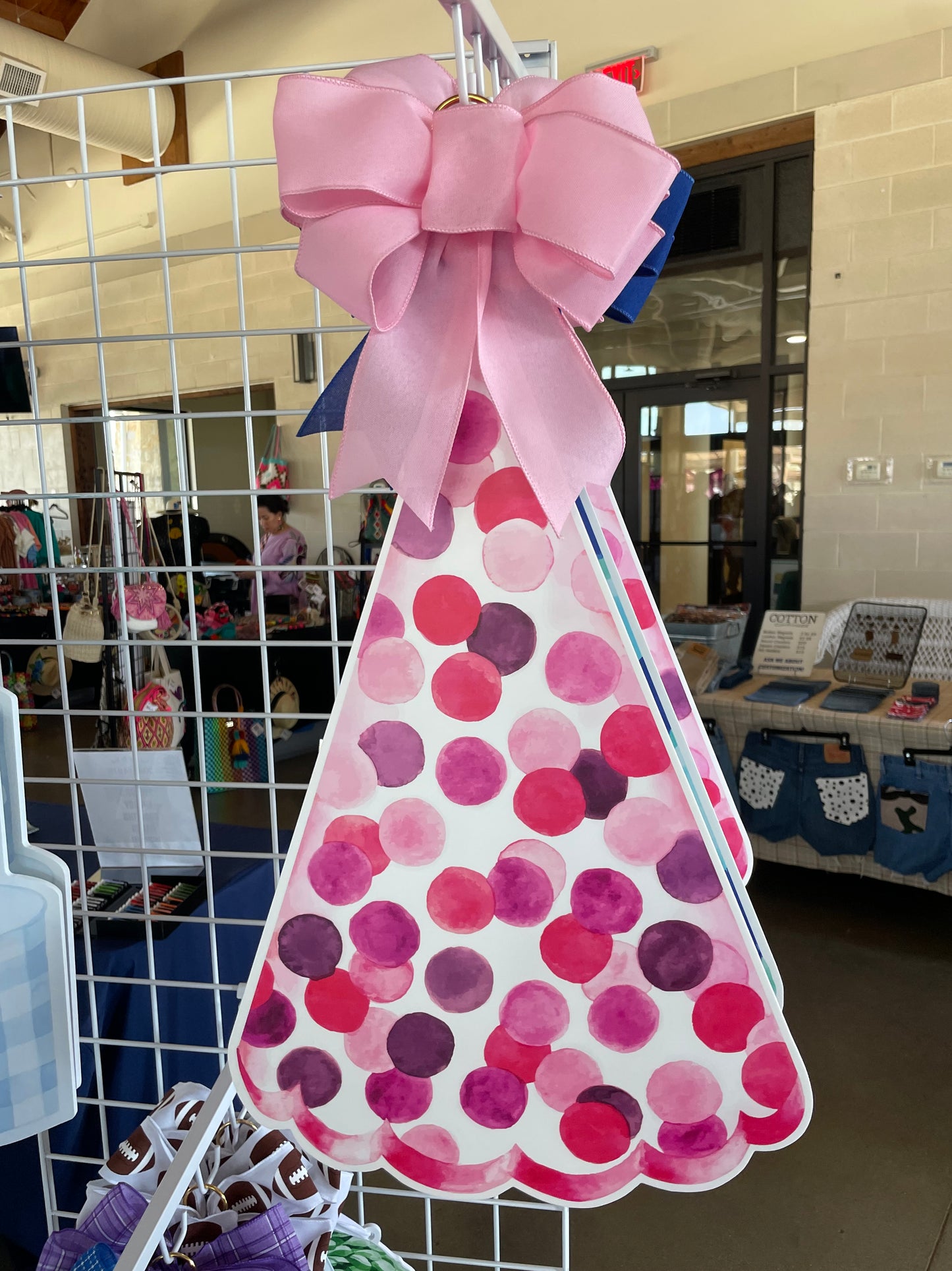 Pink Birthday Hat Door Sign