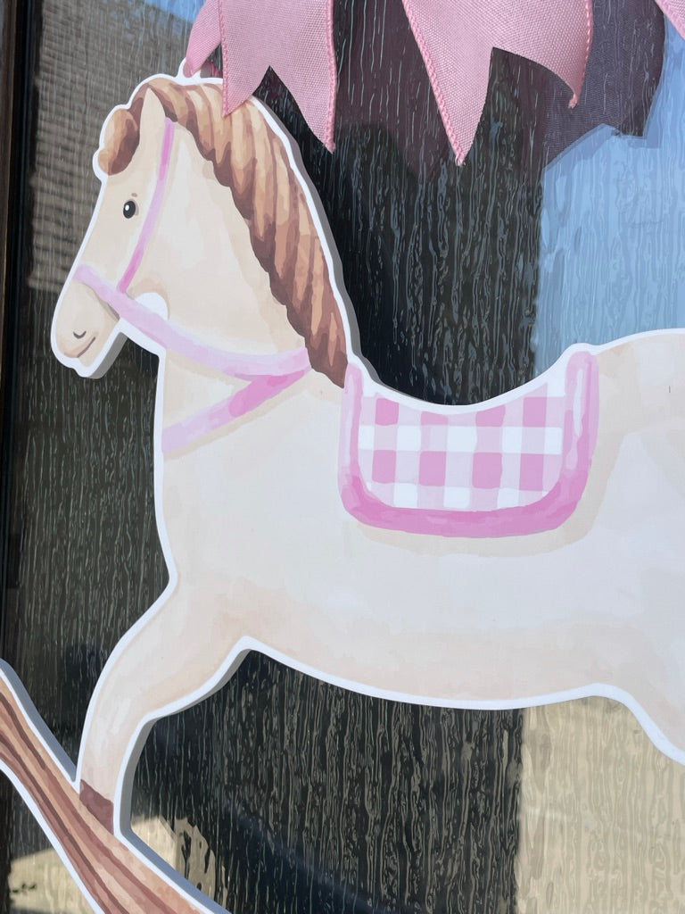 Pink Rock-A-Buy-Baby Door Sign