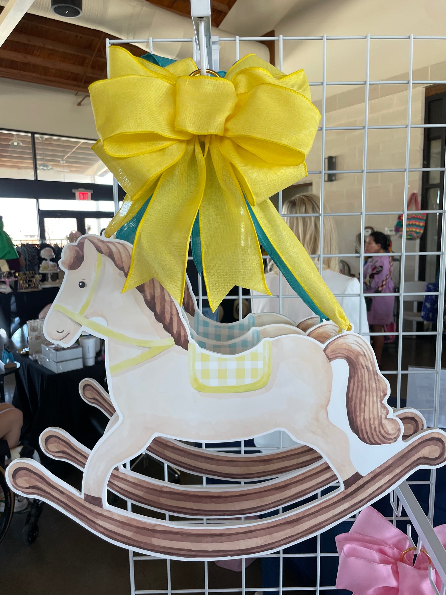 Yellow Rock-A-Bye-Baby Door Sign