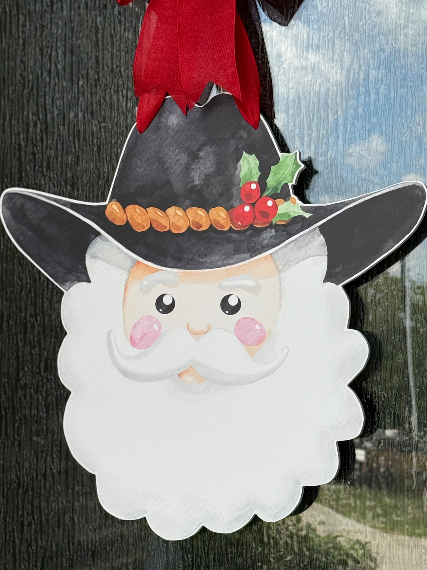 Cowboy Santa Door Sign