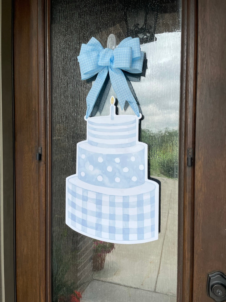 Simply Flawed Blue Birthday Cake Sign