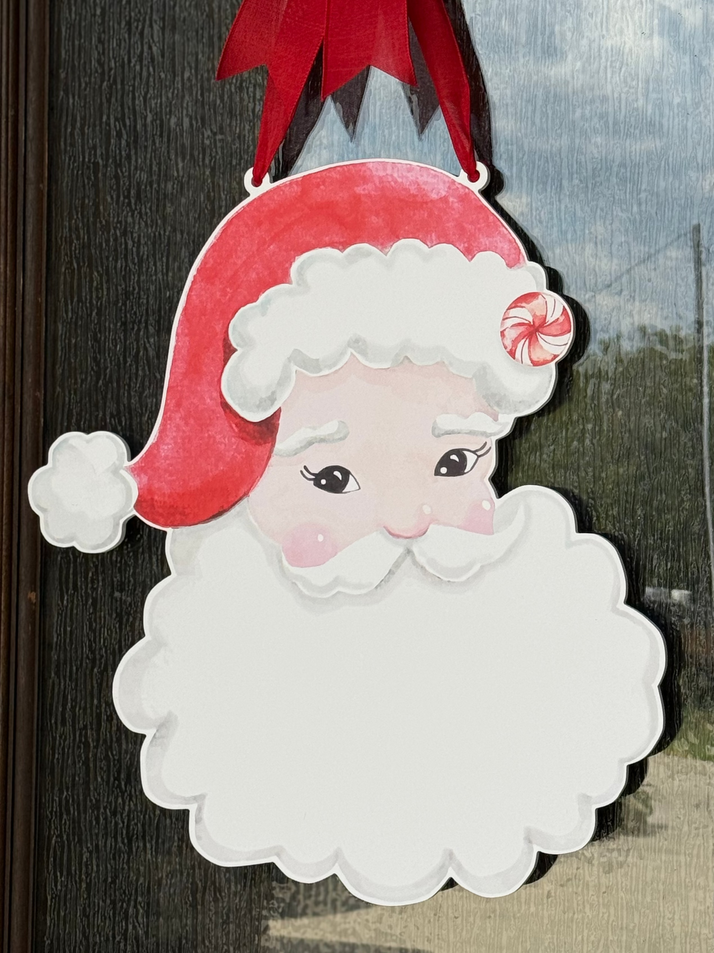 Jolly Red Santa Door Sign