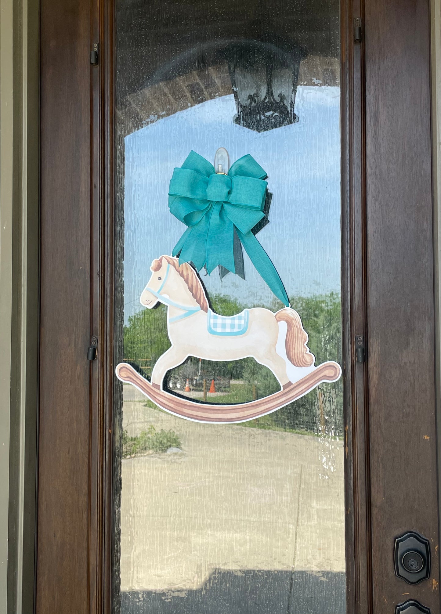 Blue Rock-A-Bye-Baby Door Sign