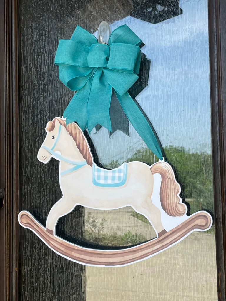 Blue Rock-A-Bye-Baby Door Sign