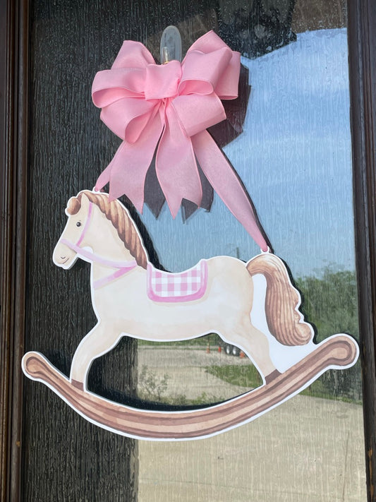Pink Rock-A-Buy-Baby Door Sign