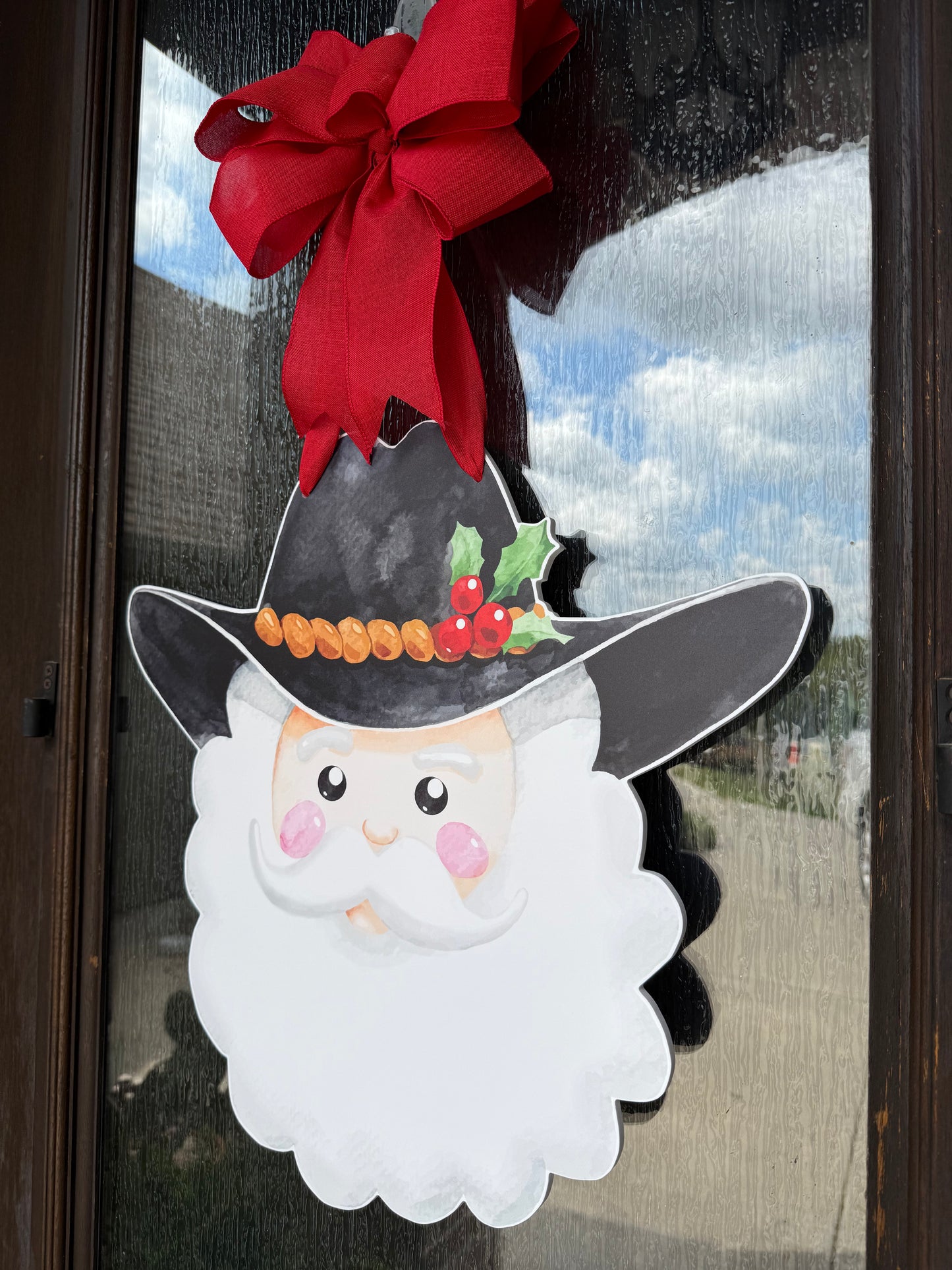Cowboy Santa Door Sign