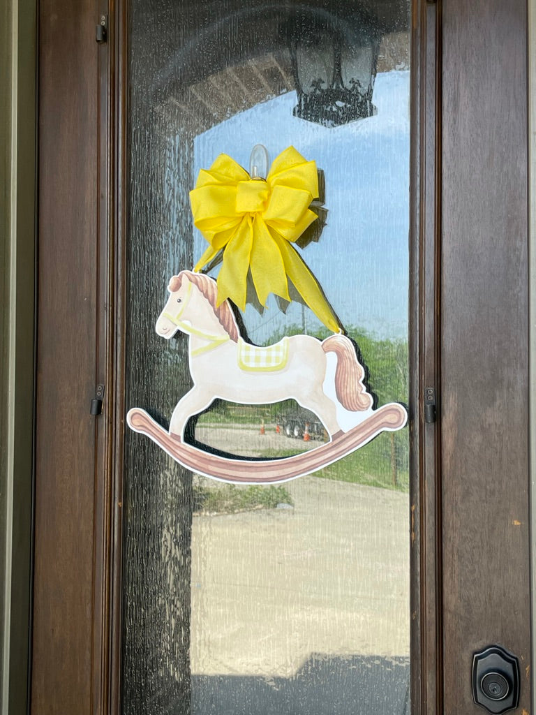 Yellow Rock-A-Bye-Baby Door Sign