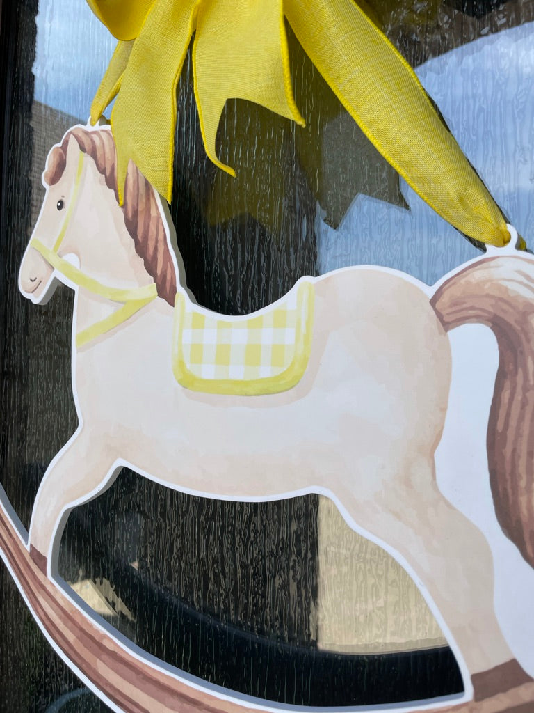 Yellow Rock-A-Bye-Baby Door Sign