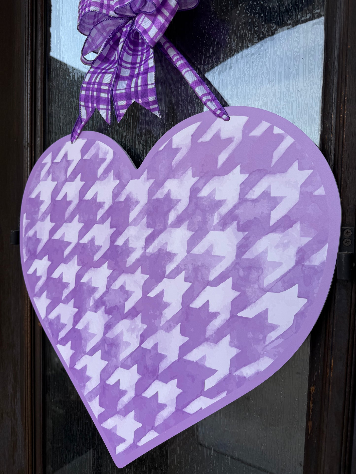 PURPLE CHECK Be Mine Valentine Door Sign