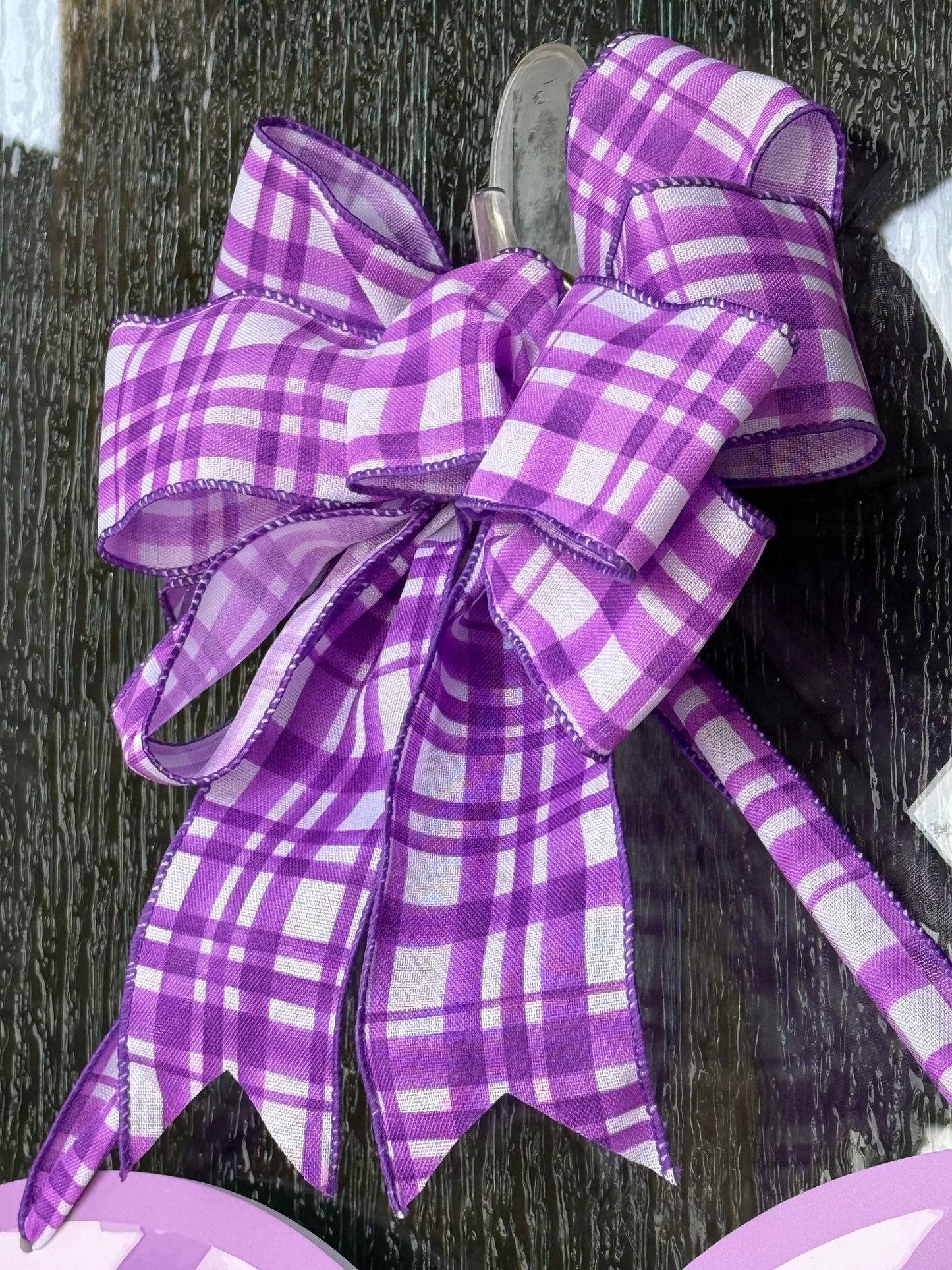 PURPLE CHECK Be Mine Valentine Door Sign