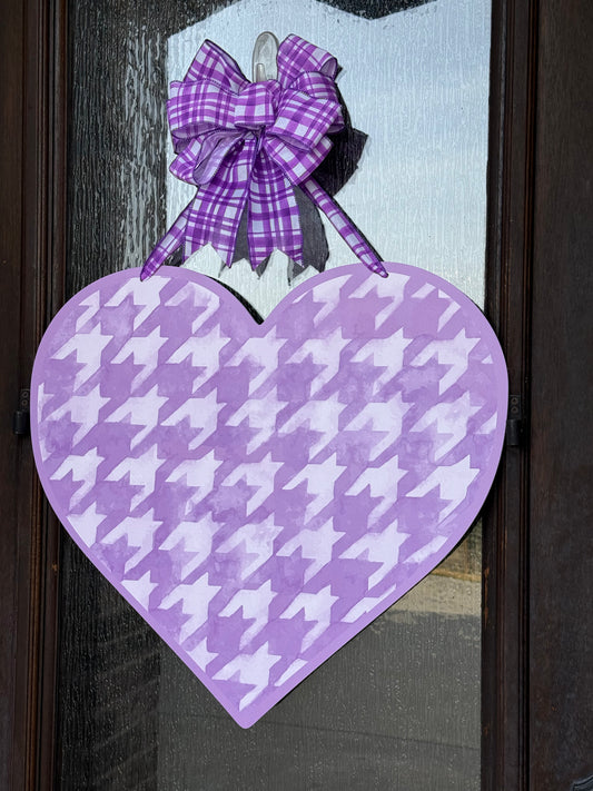 PURPLE CHECK Be Mine Valentine Door Sign